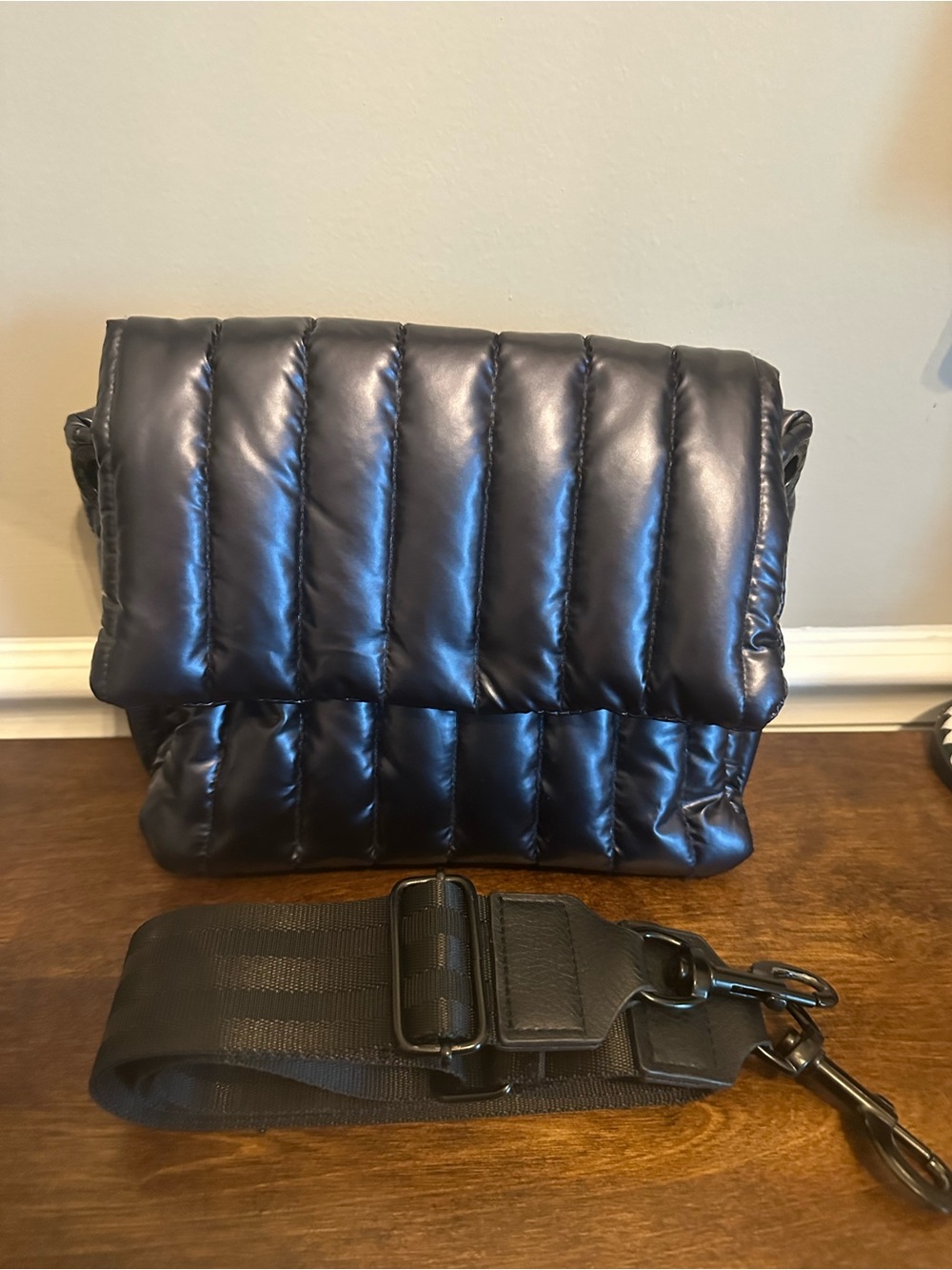 Think Royln Quilted Puffer Crossbody Bag